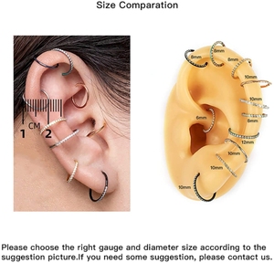 Anelli per naso Piercing all'ingrosso tecnologia in pietra intarsiata anelli per naso in metallo di lusso Unisex - Product Image 6