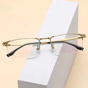 新设计钛韩国眼镜框品牌标志带铰链眼镜