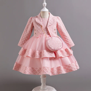 Vestido de Princesa para Niñas, Nuevo Conjunto Elegante de Encaje Estilo <span class=keywords><strong>Lolita</strong></span>, Vestido de Fiesta de Cumpleaños hasta la Rodilla, Tendencia de Moda - Product Image 2