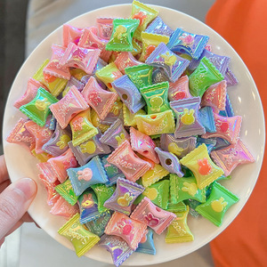 ลูกปัดทรงสี่เหลี่ยมแบบรูตรงสำหรับงานประดิษฐ์ทำมือวัสดุเชือกผูกผมทำจากอะคริลิครูปลูกกวาด - Product Image 6