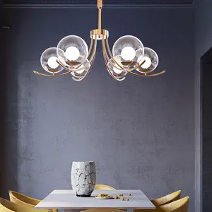 Factory wholesale decoration Pendant lamp brass chandelier lighting with glass shades