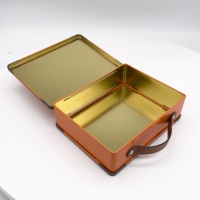 Boîtes à déjeuner en étain à ouverture facile, boîtes cadeaux fantaisie, emballage alimentaire en forme de valise avec poignée, boîtes à thé haut de gamme pour biscuits au chocolat