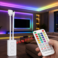 Controlador LED PWM SP613E con Control por Aplicación, Atenuador de Tiras RGB DC5-24V, Control Remoto IR de 600 Puntos, Alcance de 30M, Sincronización con Música, 2A/CH, 6A, 20 Preajustes