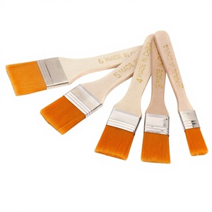 Ensemble de pinceaux transfrontaliers pour <span class=keywords><strong>peinture</strong></span> à l'huile, acrylique, gouache, aquarelle, <span class=keywords><strong>peinture</strong></span> murale, poils en nylon, tête plate, manche en bois, modèle - Product Image 4