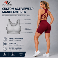 Soutien-gorge de yoga sans couture pour femme, en Spandex/Nylon, à bretelles croisées, dos nu, maintien élevé, avec coussinets push-up intégrés pour le fitness