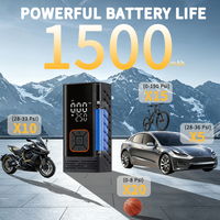 Portable Tire Inflator 150PSI Cordless Air Compressor Mini Digital Pump for Car Motorcycle Bike Ball
