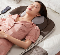 Coussin de massage Shiatsu portable avec chauffage, pression d'air, contrôle de la minuterie et lumière LED pour le massage du cou et du corps