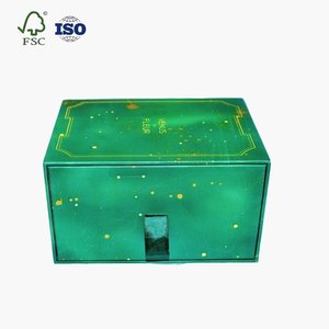 Recyclable Rigid Grey Board <b>Square</b> Paper Sliding Drawer Box Packaging Premium Gift Box for Jewelry Watch Sponge Lined Custom - Product Image 1