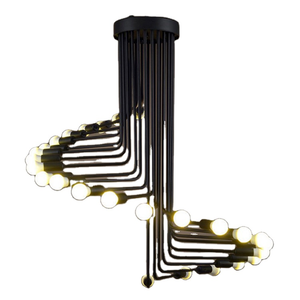 Hotel nero scala di figura dell'annata spirale <span class=keywords><strong>lampadario</strong></span> <span class=keywords><strong>in</strong></span> <span class=keywords><strong>ferro</strong></span> <span class=keywords><strong>battuto</strong></span> - Product Image 1