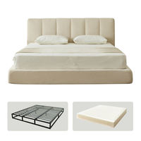 Lit démontable en tissu, design moderne et simple, 1,8x2,0m, modèle 907, pour petit appartement, exportation, emballage souple, pour une personne, en métal