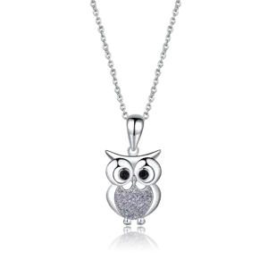 Pendentif hibou en argent Sterling à Face unique, collier de hibou en argent plaqué, colliers de bijoux à la mode