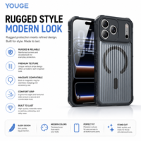 Étui de téléphone sans fil YOUGE Luxury Frosting avec charge sans fil, coque ondulée pour iPhone 17 15 Pro Max, anti-traces de doigts, étui pour iPhone 18