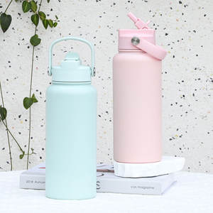 Bouteille d'eau isotherme 32 oz avec logo personnalisé OEM, nouveau moule, couvercle à paille verrouillable, anti-poussière, gourde sous vide pour le sport et la gym - Product Image 1