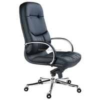 Chaise de direction moderne en cuir PU noir, design ergonomique, dossier haut pivotant, hauteur réglable, chaise de bureau de PDG