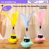 Nouveau Jouet Interactif pour Chat Tournant et Rotatif avec Longue Plume, Baguette de Teaser pour l'Auto-Amusement des Petits Chats, Idéal pour l'Intérieur - Vente Flash