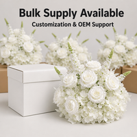 Bouquet de roses artificielles en soie blanches, fleurs artificielles au toucher réel pour la décoration de la maison, de la table à manger, des lieux de mariage, vente en gros de fleurs