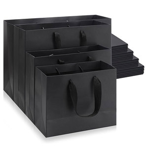 Bolsas de Papel Negras de Lujo con Logotipo Personalizado al por Mayor, Bolsas de Regalo para Boutique y Comercio Minorista con su Propio Logotipo - Product Image 1