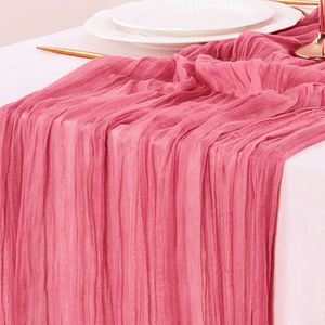 Custom Boho Wedding Arbor Gauze <strong>Fabric</strong> Decor Luxury Sage <strong>Green</strong> Cheesecloth Table Runner Woven Techniques - Product Image 6