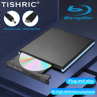 TISHRIC External Bluray Drive Writer Reader Blu-Ray Burner Player USB 3,0 CD DVD para Windows MacBook Laptop Desktop