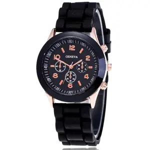 Hot sale Geneva silicone watch Korean fashion beautiful color jelly Student Sports Watch