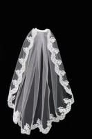 Voile de mariée V1418W1-3 avec dentelle et strass pour la fête de mariage