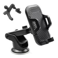 Support de téléphone universel 2-en-1 flexible pour pare-brise et tableau de bord de voiture, support rotatif à 360 degrés pour grille d'aération, pour téléphone portable sur bureau