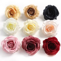 Bunga Mawar Buatan Tangan 9cm Besar Realistis Gaya Vintage Aksesoris Rambut DIY Pesta Pengantin Pernikahan Floral