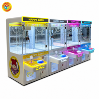 Machine à griffes commerciale à monnayeur avec éclairage RGB, en acrylique et métal, jeu d'arcade attrape-jouets, avec multiprise, à vendre