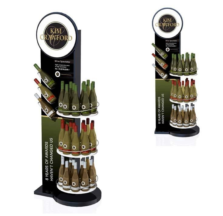Customized Solid Wood Wine Beverage Display Rack Multi Tier Structure for Retail Stores & Supermarket — view 4