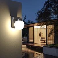 Luz de pared solar LED impermeable IP65 moderna, luces de jardín exteriores blancas cálidas, ROHS certificada, montada en la pared para uso en exteriores
