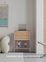Console de rangement et d'exposition en bois de bouleau avec panneau en aluminium, démontable, pour couloir et entrée