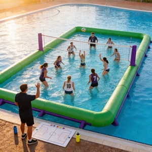 Juegos Acuáticos Inflables Portátiles de Voleibol, para <span class=keywords><strong>Piscina</strong></span>, Playa, Parque Acuático, Resort, Gran Venta - Product Image 1