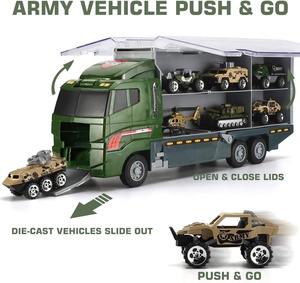 Camion militaire personnalisé avec figurines de soldats, mini-véhicule de combat en métal moulé sous pression dans un camion de transport - Product Image 4