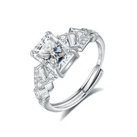 Bague de luxe MuShan en argent sterling 925 avec diamant Moissanite, plaqué or véritable 18 carats pour femme, bagues fines brevetées MST