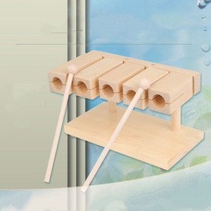 Instrument de percussion Orff, petit bloc de bois à cinq tons, poli à la main, en bois d'érable, couleur naturelle, bâton de rythme musical - Product Image 2