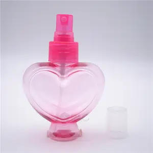 Botol Semprot Plastik Bentuk Hati Pink 120Ml Lucu untuk Parfum Kosmetik Cair