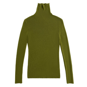 Maglione Leggero Antipiega in Pura Lana da Donna, <span class=keywords><strong>Elegante</strong></span> Pullover Invernale a Collo Alto a Costine, Strato Base Delicato sulla Pelle - Product Image 5