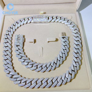 Hip Hop 18MM <b>Iced</b> <b>Out</b> VVS Moissanite Diamond Cuban Link <b>Chain</b> 925 Sterling Silver Hip Hop Style Trend Jewelry Necklace - Product Image 1