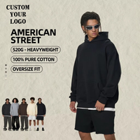 Hoge kwaliteit 100% katoenen hoodie 2026 Hot Sale Custom LOGO Oversized 520g Comfortabele zachte stijlvolle French Terry herenhoodie print
