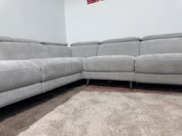 Sofá Seccional Eléctrico de Esquina en Forma de L, de Tela, Lujoso y Moderno, de 4 Plazas, Reclinable, para Hotel, Apartamento, Villa, OEM