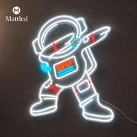 Letrero Luminoso LED de Astronauta |   Lámpara de Neón de Silicona Acrílica con Impresión UV para Habitación Infantil, Decoración de Pared para Sala de Juegos de Ciencia Ficción