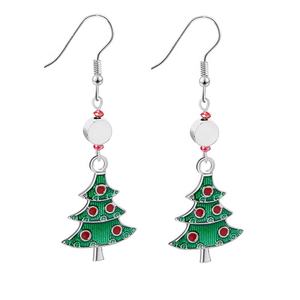 Aleación chapada en oro Árbol de Navidad Muñeco de nieve Pendientes colgantes Lindo divertido Santa Copo de nieve Regalo Cristiano - Product Image 6