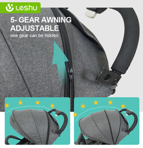 Bán buôn leshu K8 2-in-1 có thể gập lại Trọng lượng nhẹ Xe đẩy em bé với Oxford khung màu đen cho 0-3 năm - Product Image 4