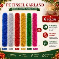 Guirlande de Noël colorée en PE épais, ruban métallique pour arbre, porte, fenêtre, fête, décoration de vacances, fournisseur en gros