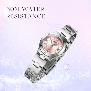 Reloj de Cuarzo para Mujer Mark Fairwhale, Esfera Color Rosa Radiante, Ventana de Fecha, Resistente al Agua 30m, Brazalete de Acero Inoxidable, Reloj de Pulsera para Dama - Product Image 4