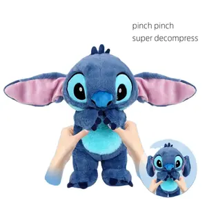 Hot Disney Stitch Plush Stuffed Doll Blue Kawaii Cartoon Animal Sofa  Sleeping Soft Pillow Toys For Kids Girl Birthday Gift
