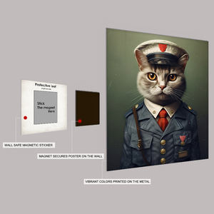 Drop Shipping Haute qualité Fashion Tin Wall Art Scientist Cats Work Metal Wall Print Magnet Mounted Poster for Teenager's Room - Product Image 2