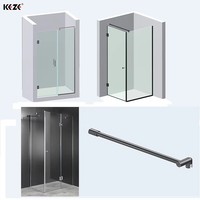 Support mural en verre pour panneau fixe de porte sans cadre en acier inoxydable moderne, finition chromée, certifié CE, pour appartement