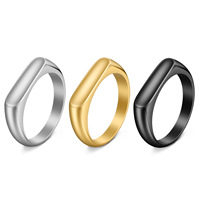 4mm 304 Edelstahl Blanko Flacher Breiter Quadratischer Siegelring für Herren Hochzeit Verlobung Party Schmuck