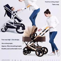 Poussette Bébé Allemande Luxe Léger Confortable Utilisable Assise ou Allongée Légère Bidirectionnelle Haute Vue Pliable Amortissante